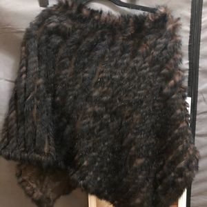 Fur ponche 100% real rabbit fur